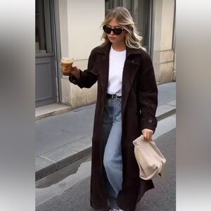 Ducie Corrin Suede Trench Coat Espresso